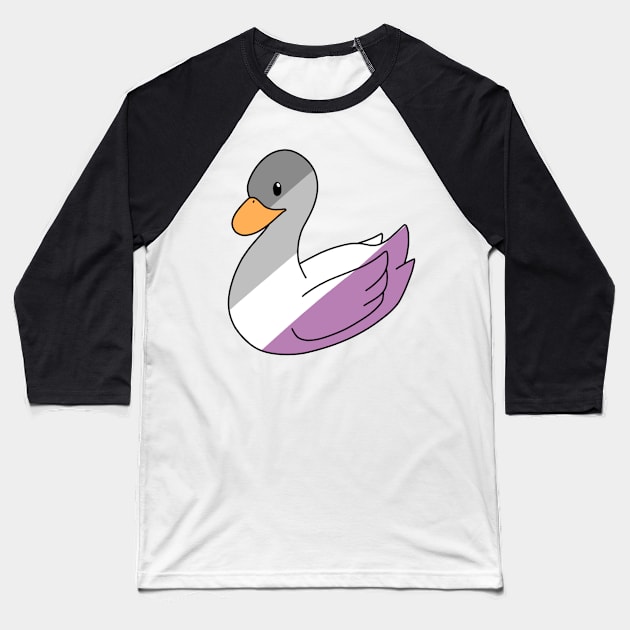 Pastel Asexual Duck Baseball T-Shirt by ceolsonart